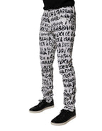 White Cotton Logo Print Skinny Denim Jeans