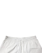 White Cotton Sweatshorts Men Bermuda Shorts