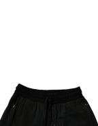 Black Cotton Sweatshorts Men Bermuda Shorts
