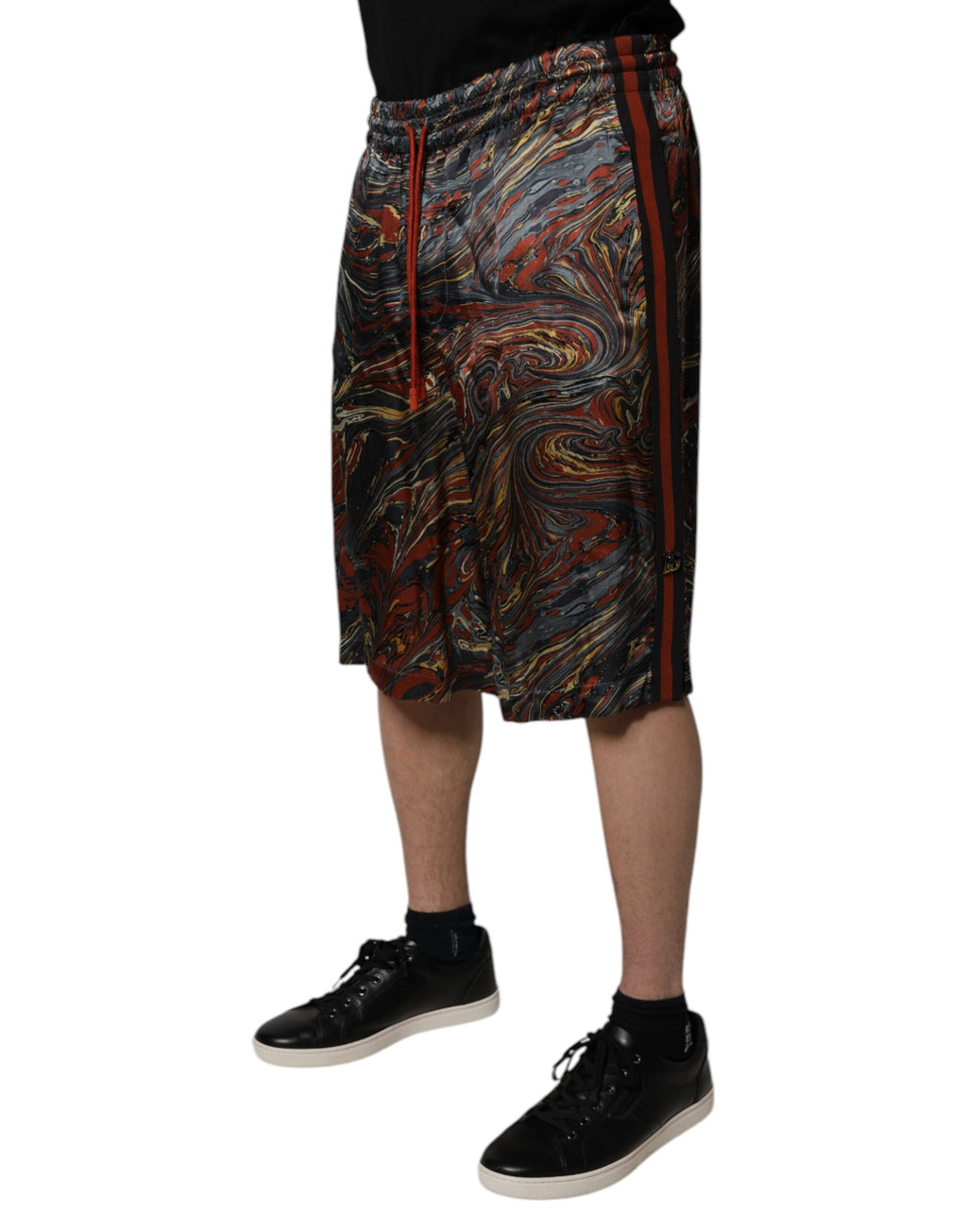 Multicolor Marble Print Trouser Bermuda Shorts