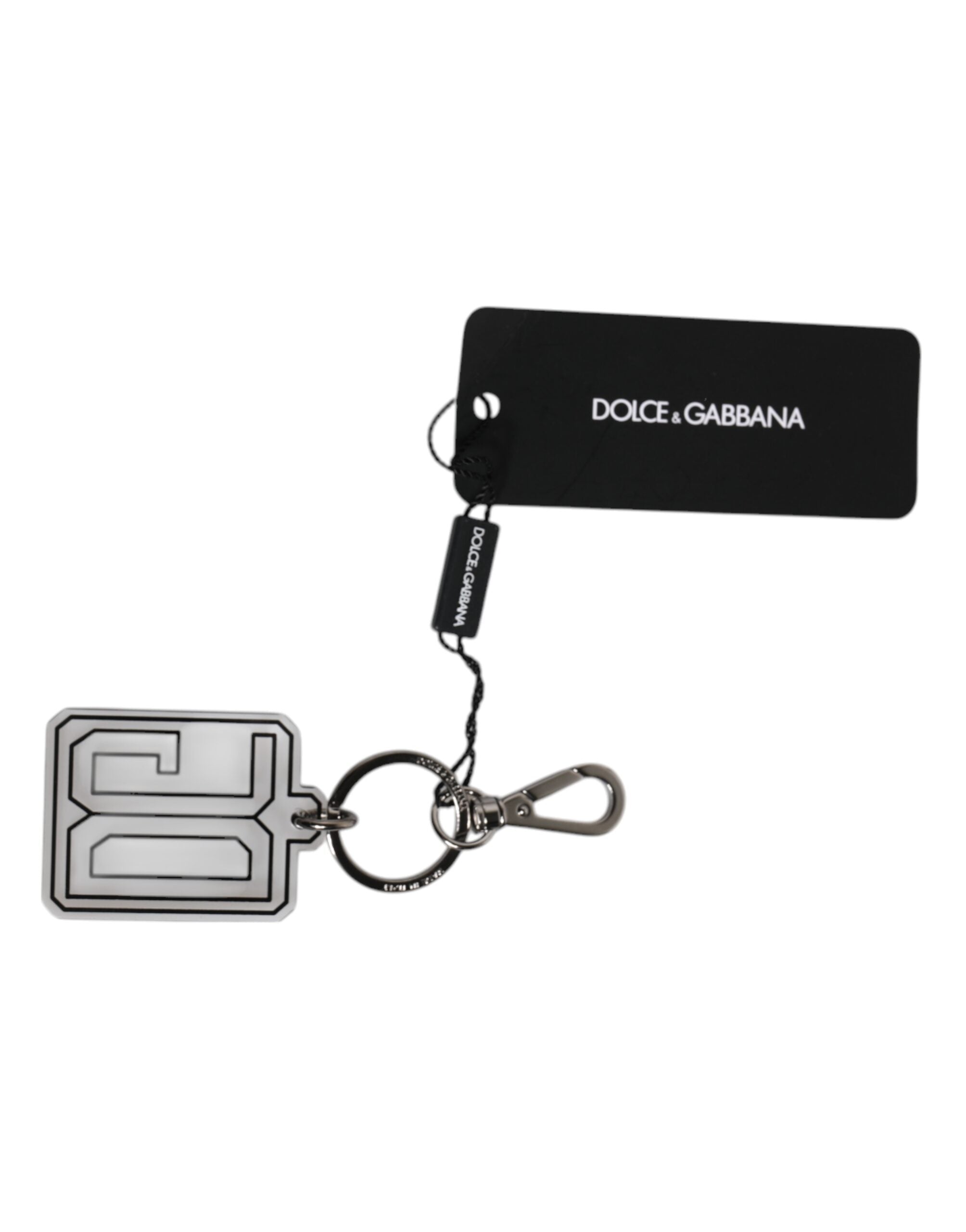 Gray Black DG Rubber Logo Silver Men's Keychain Keyring