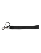 Black Logo Nylon Silver Brass Men Holder Keychain Keyring