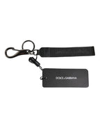 Black Logo Nylon Silver Brass Men Holder Keychain Keyring