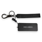 Black Logo Nylon Silver Brass Men Holder Keychain Keyring