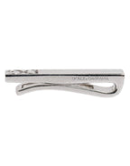 Silver Tone Brass Logo Branded Tie Clip Bar