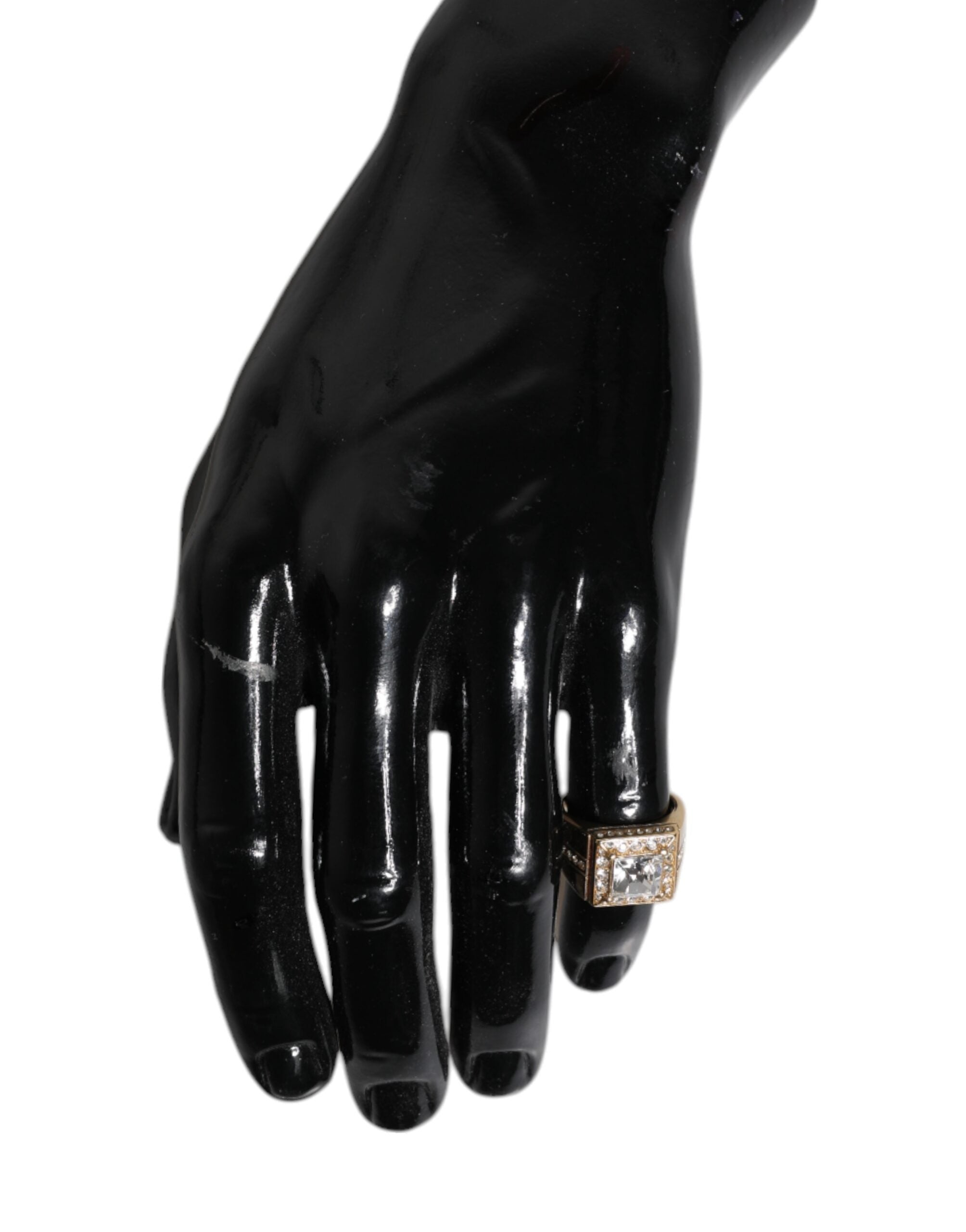 Gold Tone Sterling Silver 925 Crystals Ring