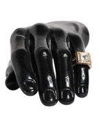 Gold Tone Sterling Silver 925 Crystals Ring
