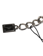 Silver Tone Brass Bead Dice Logo Embellish Charm Bracelet