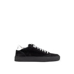 Black Suede Leather Athletic Sneakers
