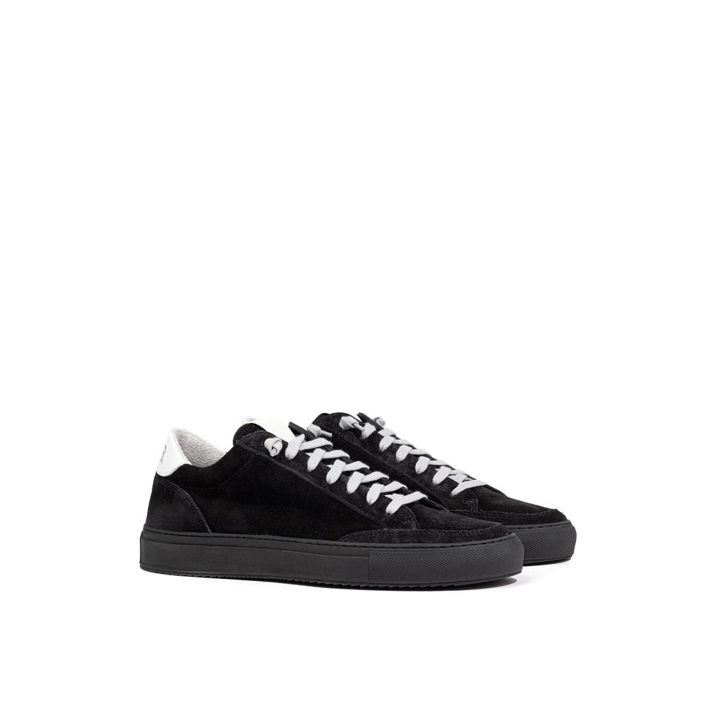 Black Suede Leather Athletic Sneakers