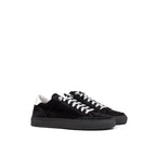 Black Suede Leather Athletic Sneakers