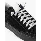 Black Suede Leather Athletic Sneakers