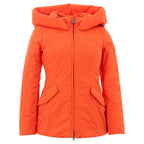 Orange Polyester Full-Length Jacket
