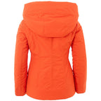 Orange Polyester Full-Length Jacket