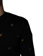 Black Pineapple Crew Neck Pullover Sweater