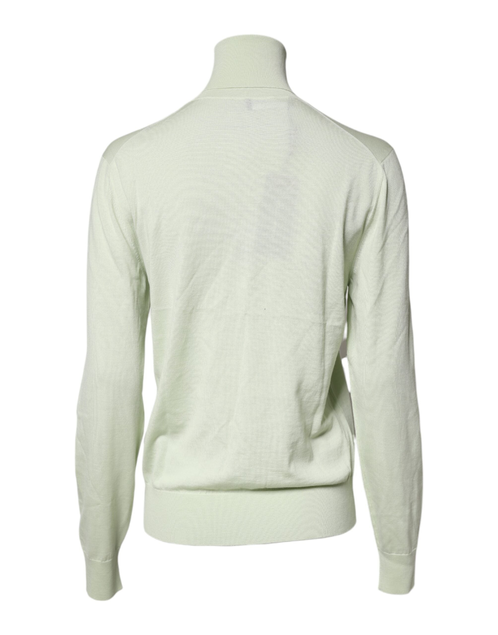 Light Green Wool Turtleneck Pullover Sweater