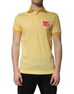 Yellow Cotton Logo Collared Polo T-shirt