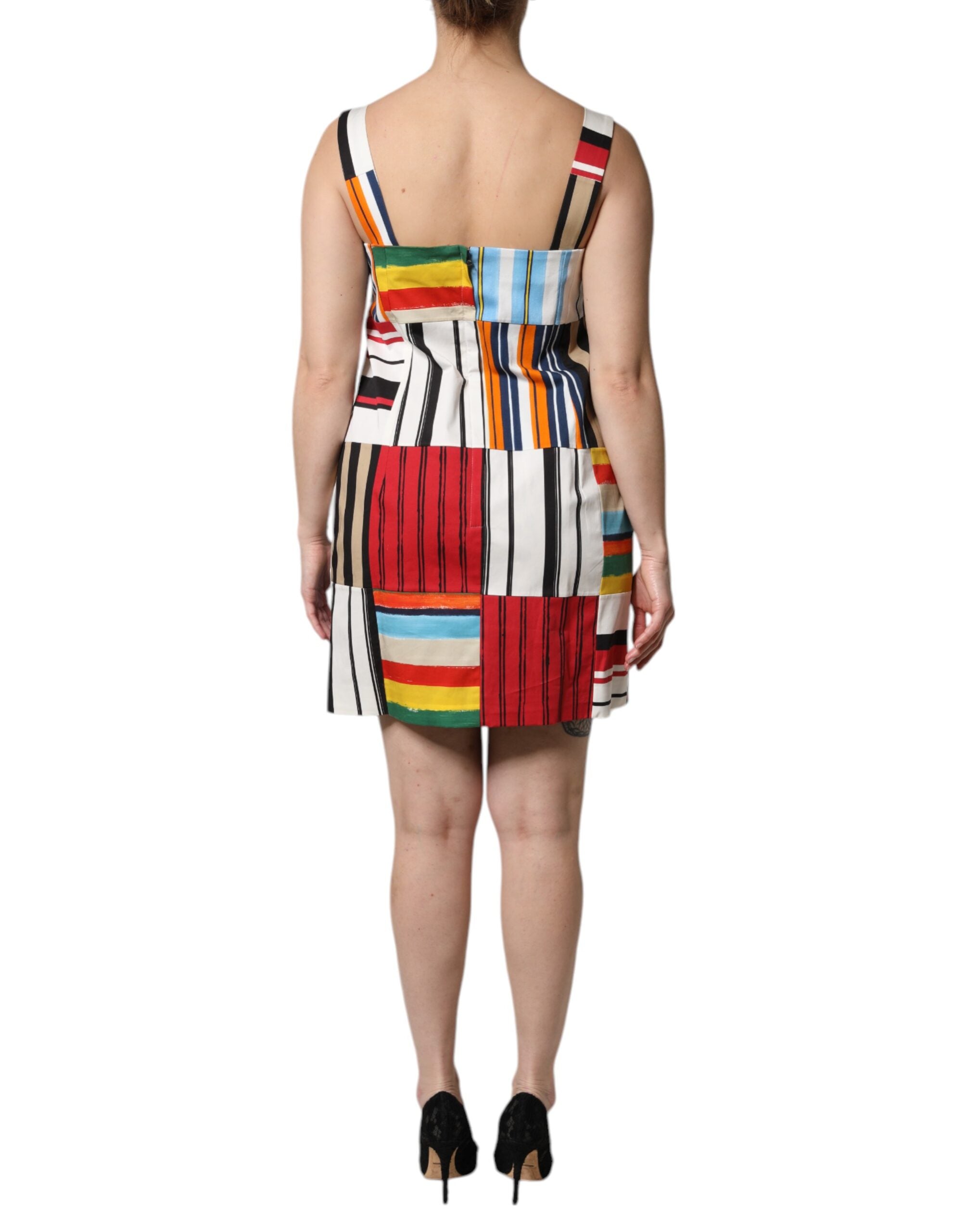 Multicolor Cotton Stripe Sleeveless Dress