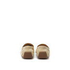 Beige Leather Moccassin