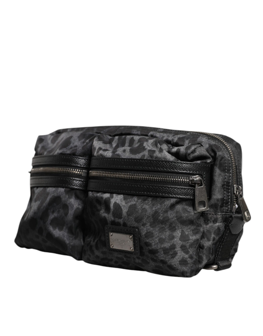 Black Gray Leopard DG Logo Belt Waist Fanny Pack Bag