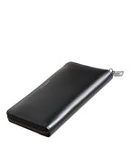 Black Blue Exotic Leather Embossed Continental Wallet