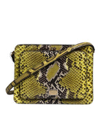 Green Exotic Leather DG Plaque Crossbody Clutch Bag