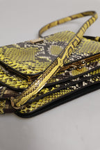Green Exotic Leather DG Plaque Crossbody Clutch Bag