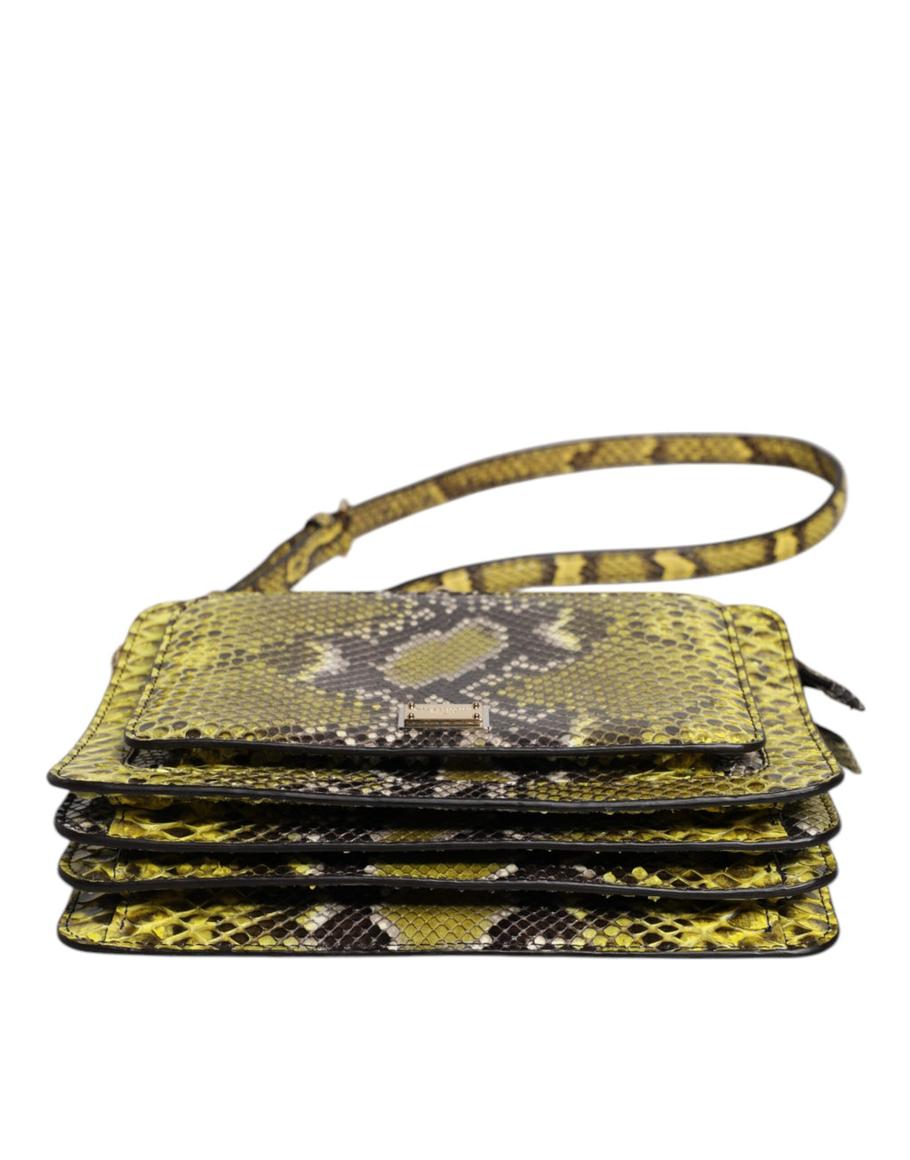 Green Exotic Leather DG Plaque Crossbody Clutch Bag