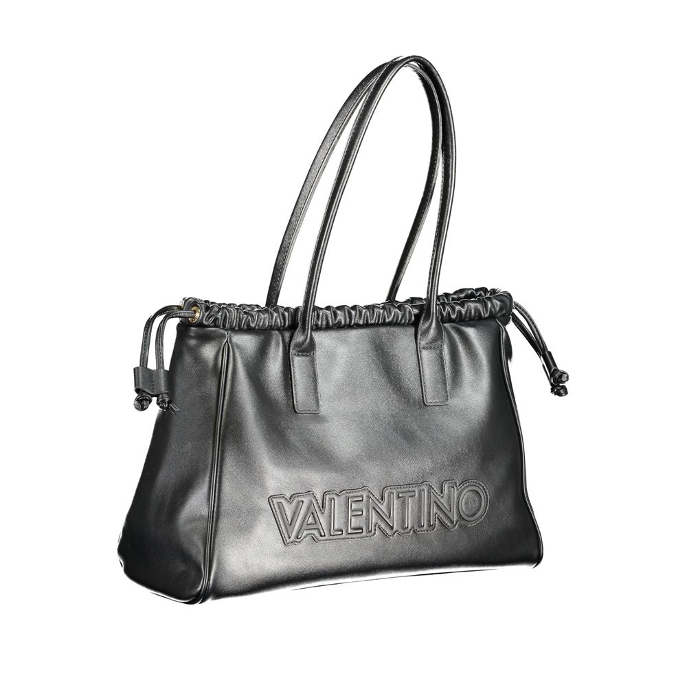 Black Polyurethane Women Handbag