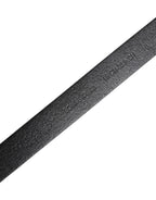 Black Calf Leather Gold Metal Buckle Belt