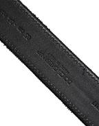 Black Cotton Silver Tone Metal Buckle Belt