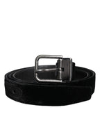 Black Leather Metal Buckle Classic Belt