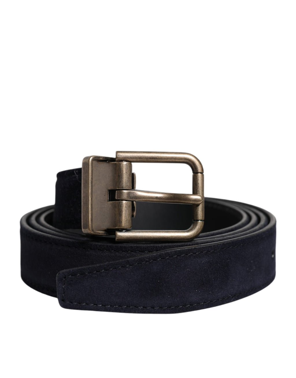 Black Goat Leather Metal Buckle Classic Belt