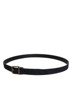 Black Goat Leather Metal Buckle Classic Belt