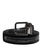 Black Leather Metal Buckle Classic Belt