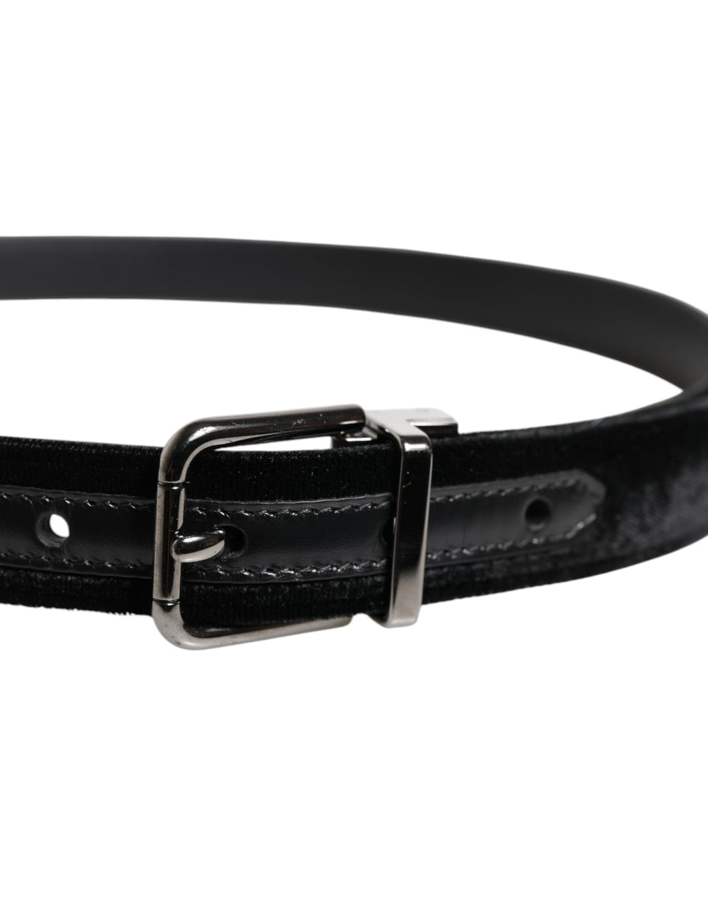 Black Leather Metal Buckle Classic Belt