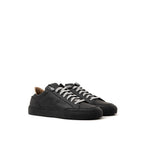 Black Leather Athletic Sneakers