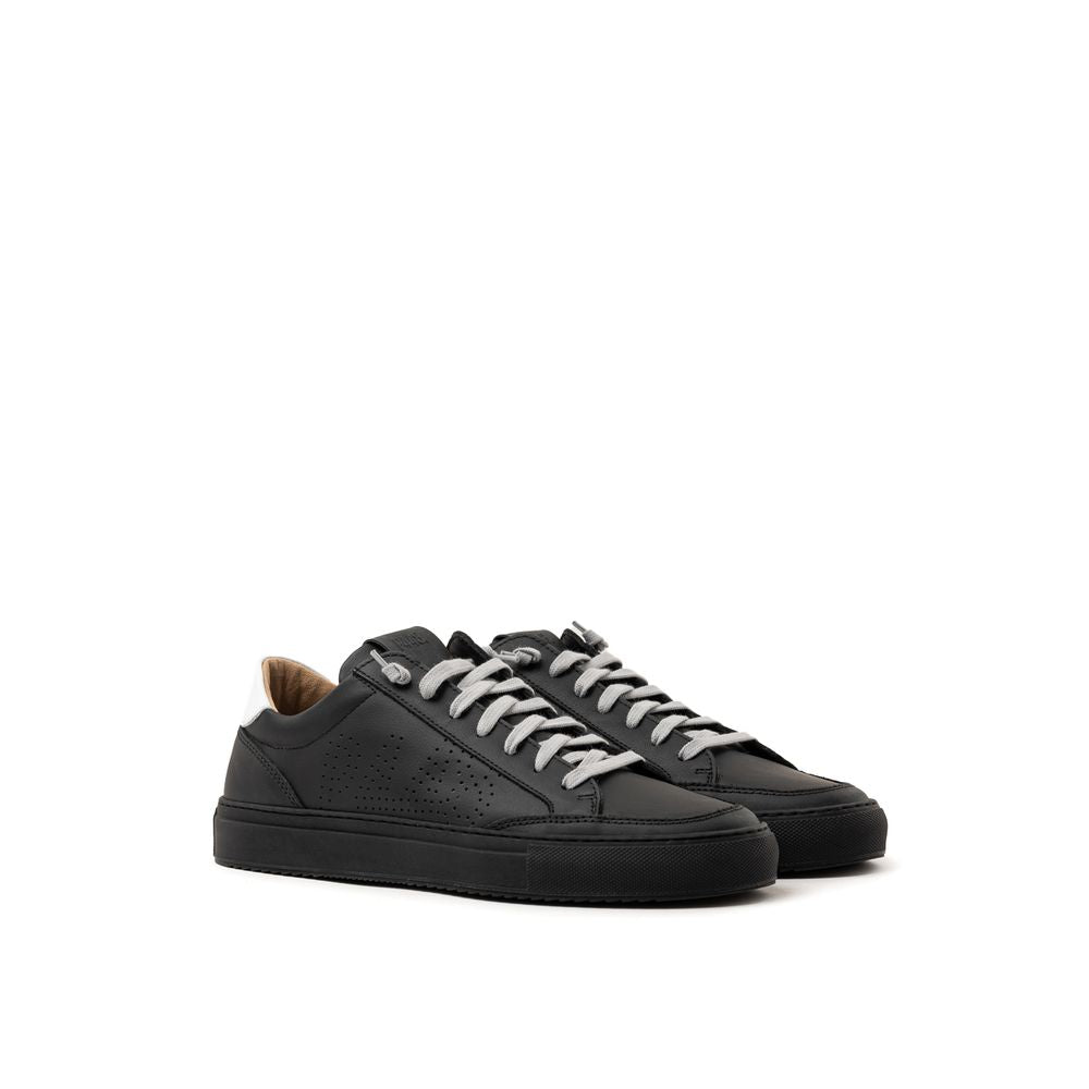 Black Leather Athletic Sneakers