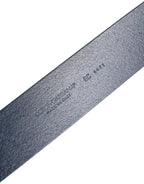 Blue Calf Leather Classic Metal Buckle Belt