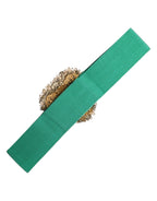Green Stretch Wide Waist Heart Embellished Belt