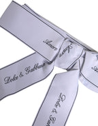 White Waist Ribbon Wide Bow Logo Belt