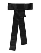 Black Satin Wide Waist Belt