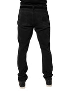 Black Cotton Skinny Men Denim Jeans