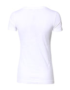 White Cotton Crew Neck Short Sleeves T-shirt
