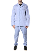 Light Blue DG Logo Cotton Men Pajama Set Sleepwear
