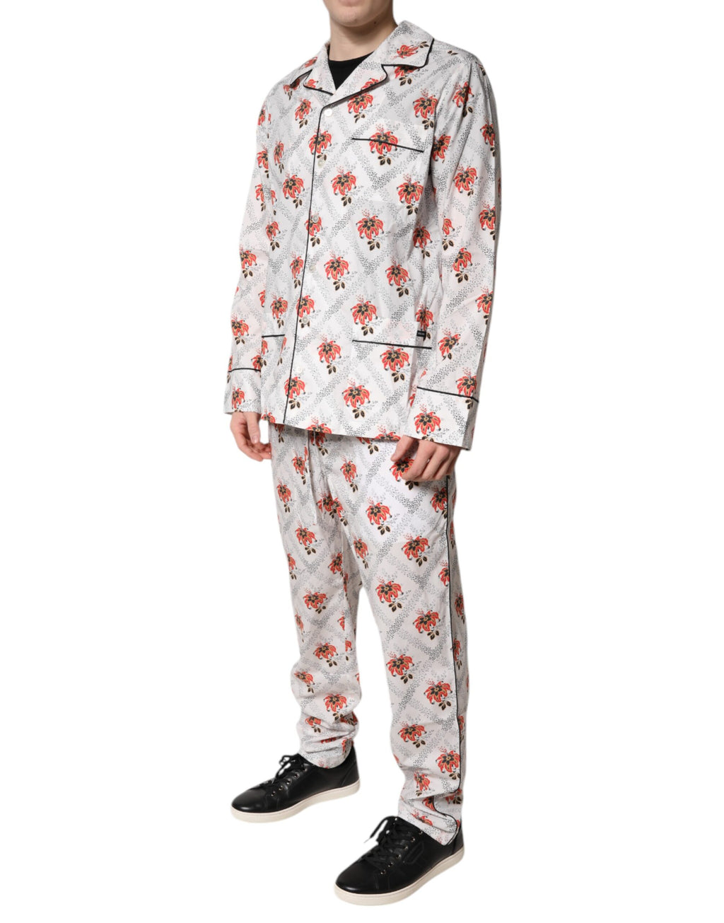 Multicolor Floral Print Cotton Pajama Set Sleepwear