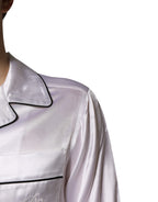 White Satin Silk Men Pajama Set Sleepwear