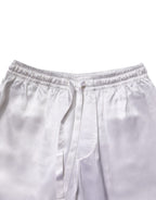 White Satin Silk Men Pajama Set Sleepwear