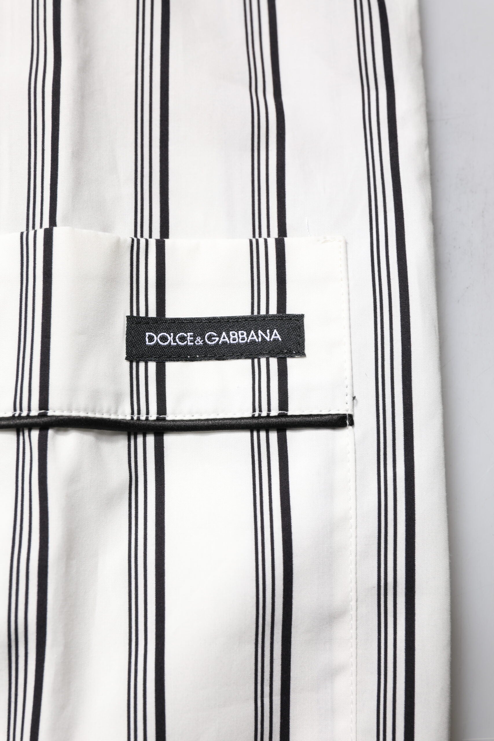 White Black Stripes Cotton Men Pajama Set Sleepwear