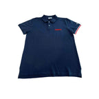 Blue Cotton Men Polo Shirt